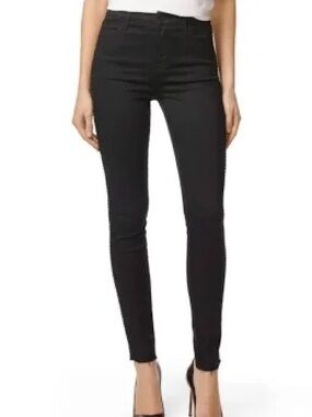 J Brand Black Skinny High-Rise Jeans with ruffle leg detail sz 30